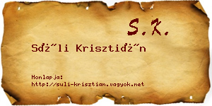 Süli Krisztián névjegykártya